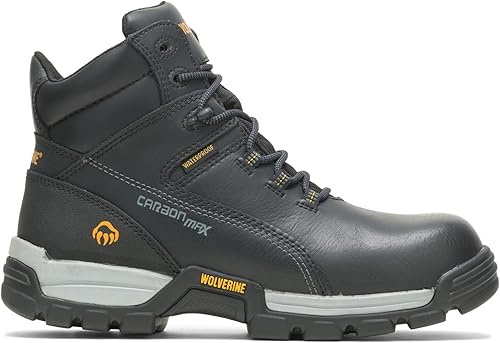 Wolverine Botas de trabajo para hombre, Negro