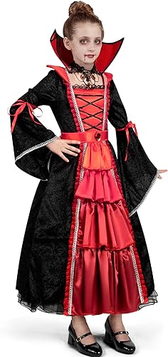 Miniatura 7 de Spooktacular Creations Disfraz de vampiro para niñas, disfraz de Halloween para niños, disfraz de vampiro real para niñas