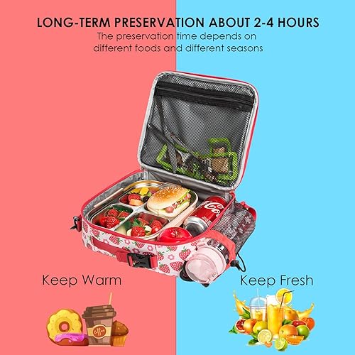 Miniatura 3 de Loncheras aisladas para niñas para almacenamiento de alimentos calientes o fríos, para picnic, cocineros, escuela, viajes, reutilizable, bolsa de