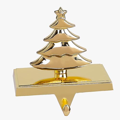 Miniatura 12 de Amooca Soportes para Calcetines de Navidad con Ganchos de Metal Antideslizantes para Repisa de Chimenea, Colgador de Calcetines para Decoraciones