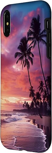 Miniatura 8 de Funda para iPhone 11 Pro Max Purple Sunset Beach Palm Trees Tropical Ombre Sky Paradise
