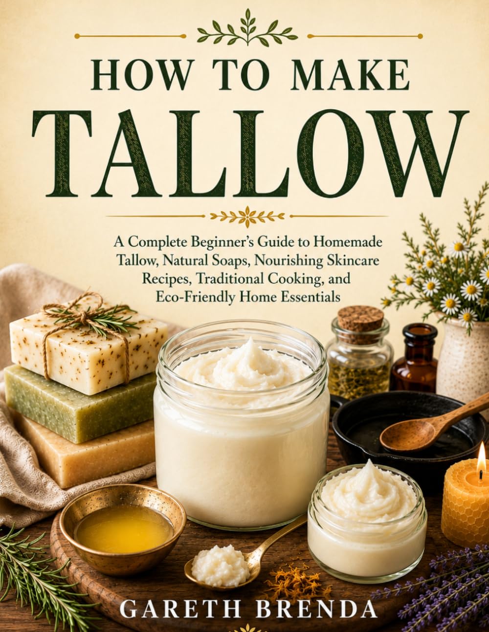 HOW TO MAKE TALLOW: A Complete Beginner’s Guide to Homemade Tallow, Natural Soaps, Nourishing Skincare Recipes, Traditional Cooking, and Eco-Friendly Home Essentials