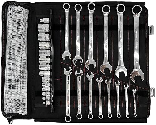 Miniatura 4 de SR1 Performance Boxo USA - Rollo de herramientas SAE de 28 piezas, kit de herramientas compacto que combina con bolsa de herramientas BoxoUSA o KOH