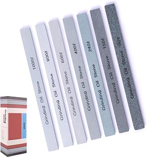 CBRIGHT 7pieces 80#,150#,240#,400#,600#,800#,1000# Whetstone Stone Set Sharpening Oil Stone Kit