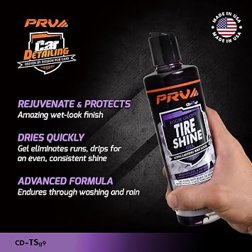 PRV AUDIO Tire Shine Dressing Gel, Grape Scent, Applicator Included, 16 oz