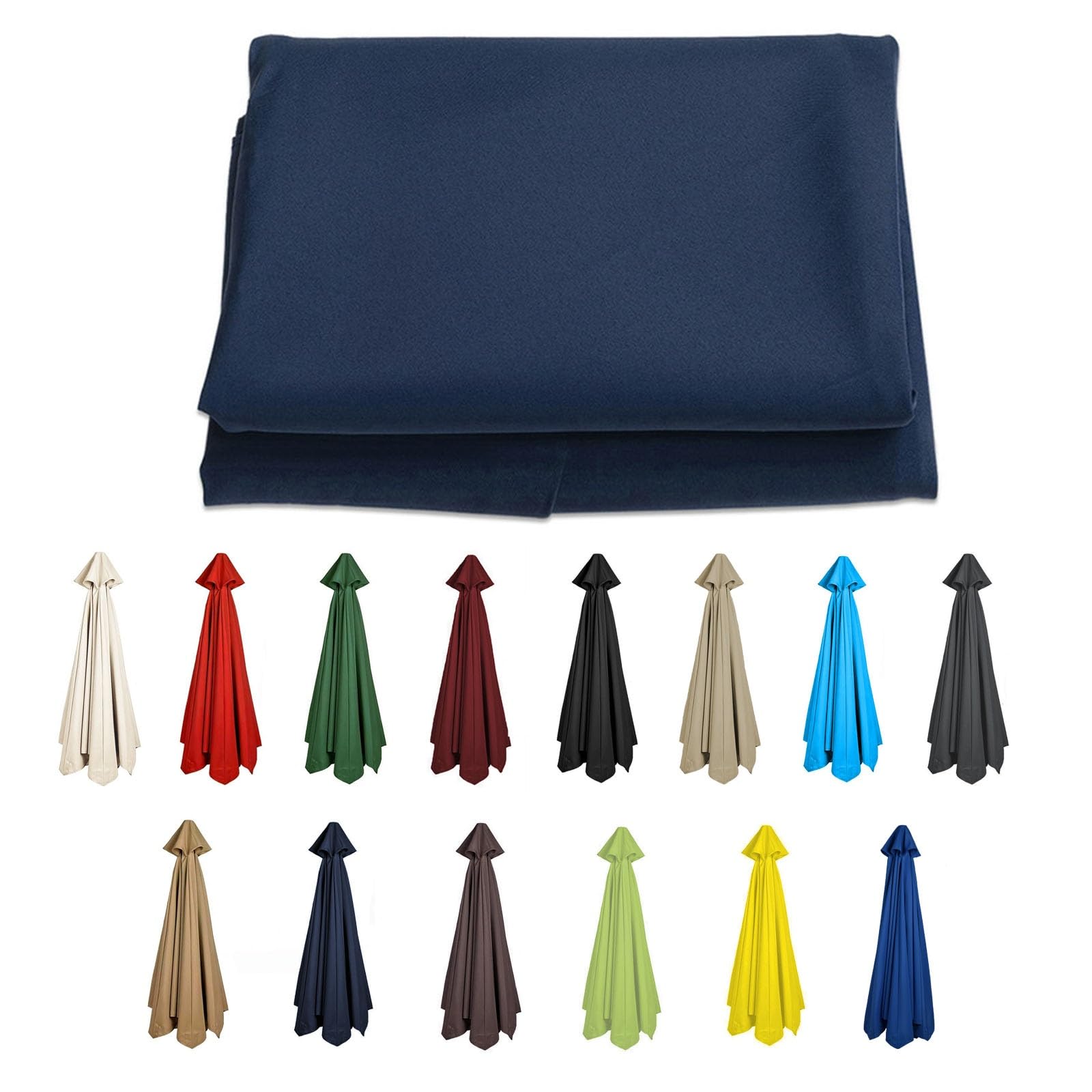 Gzdxbf Unisex Navy Blue 6 Ribs/8 Ribs Cantilever Umbrella Replacement Cloth Garden Parasol Canopy Cover Replacement Parasol Fabric Cover, 200/270/300Cm Canopy(Color:,Size:6ribs-3M(9.8Ft))