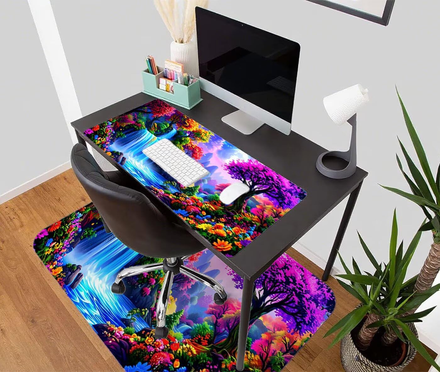 Podkładka pod mysz XXL 1200 x 600 mm duża podkładka pod mysz dla graczy Jesień pod ręką biurko szyte krawędzie wodoodporna antypoślizgowa do komputera, laptopa poprawia precyzję i szybkość, krajobraz