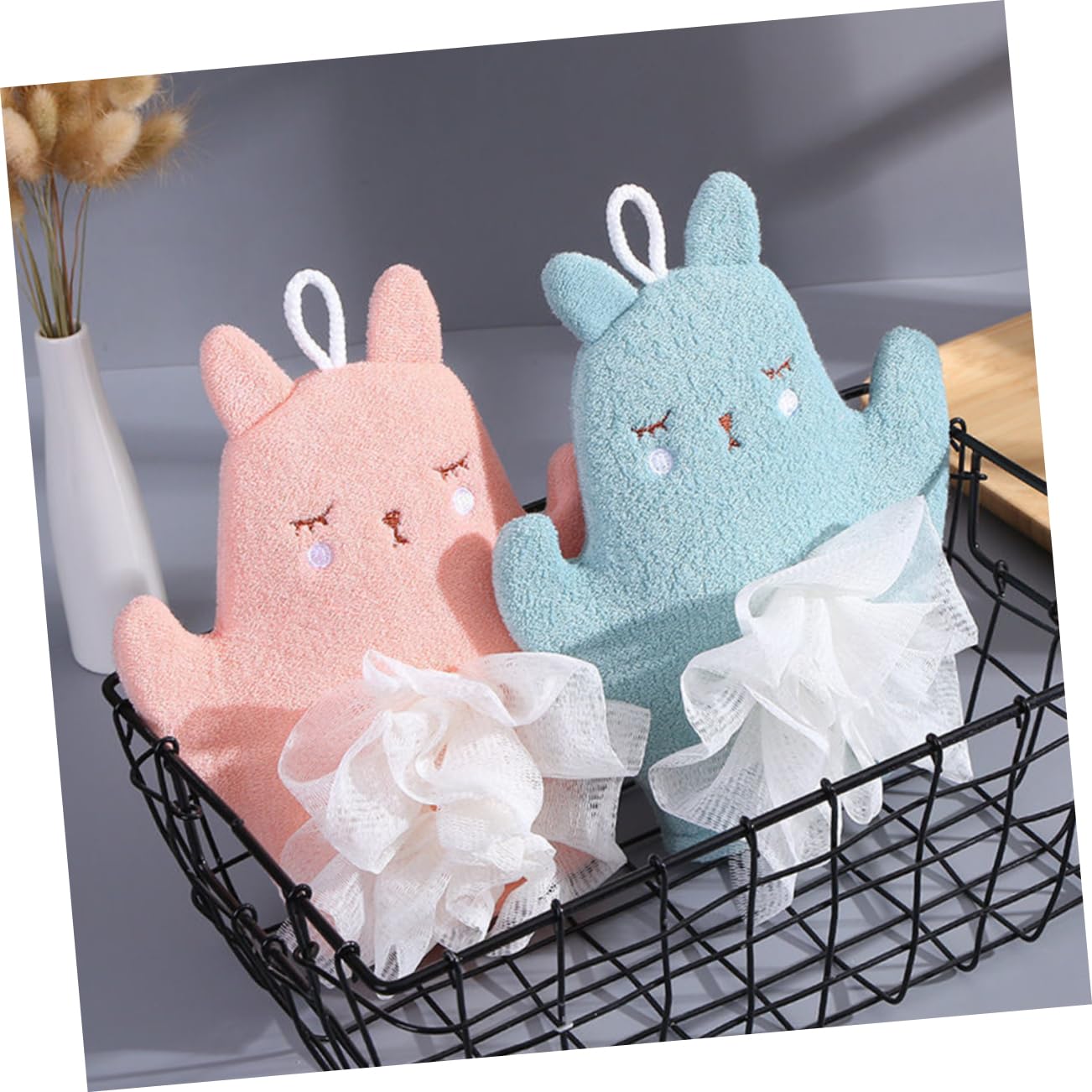 3Pezzi Guanto Esfoliante Doccia Scrub Wash Mitt Doppia con Design Carino per Profonda Della e Rimozione Cellule Morta
