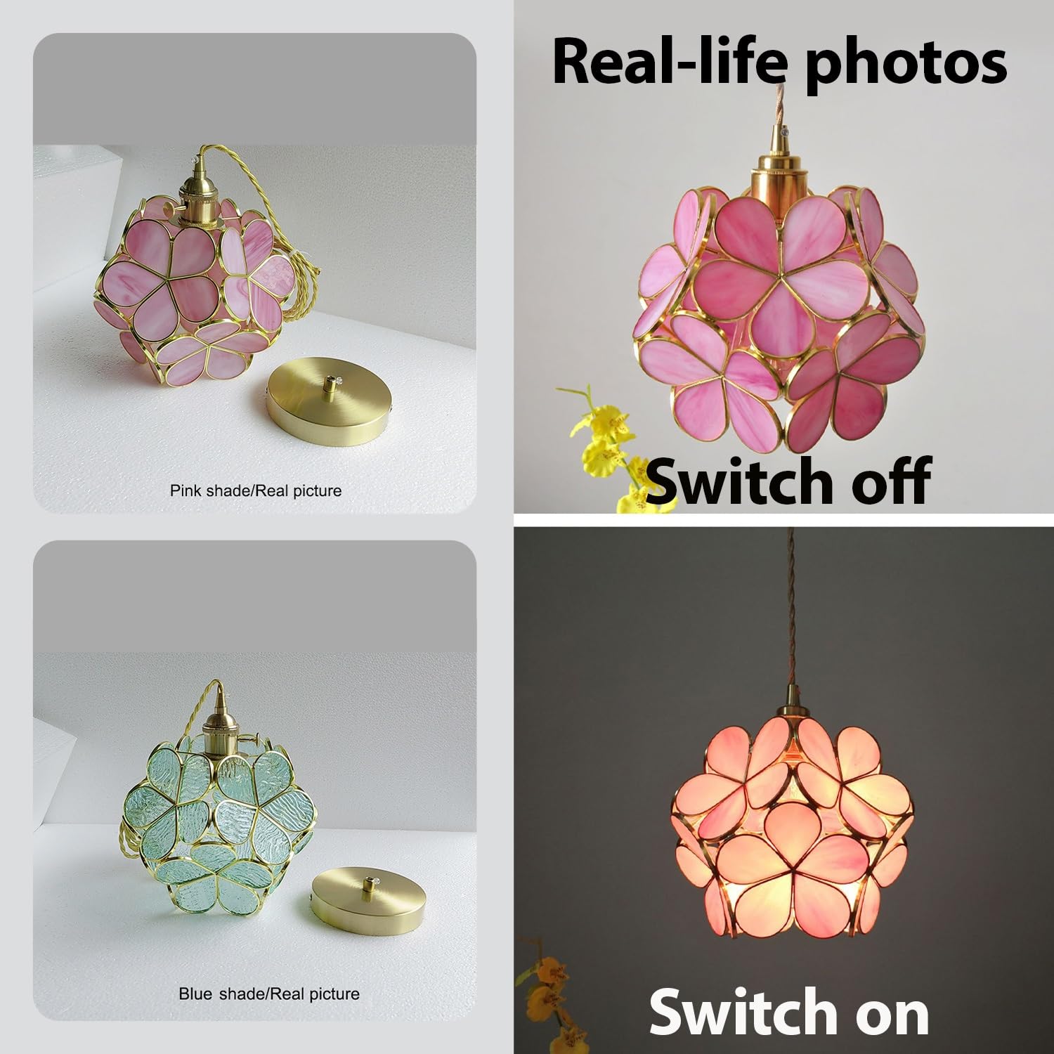 Mały żyrandol wiszący Stylowa lampa wisząca w kształcie kwiatu metalowa z regulacją wysokości szklanym kloszem i oprawką E27 do salonu sypialni kuchni przedpokoju jadalni lub domowego biura