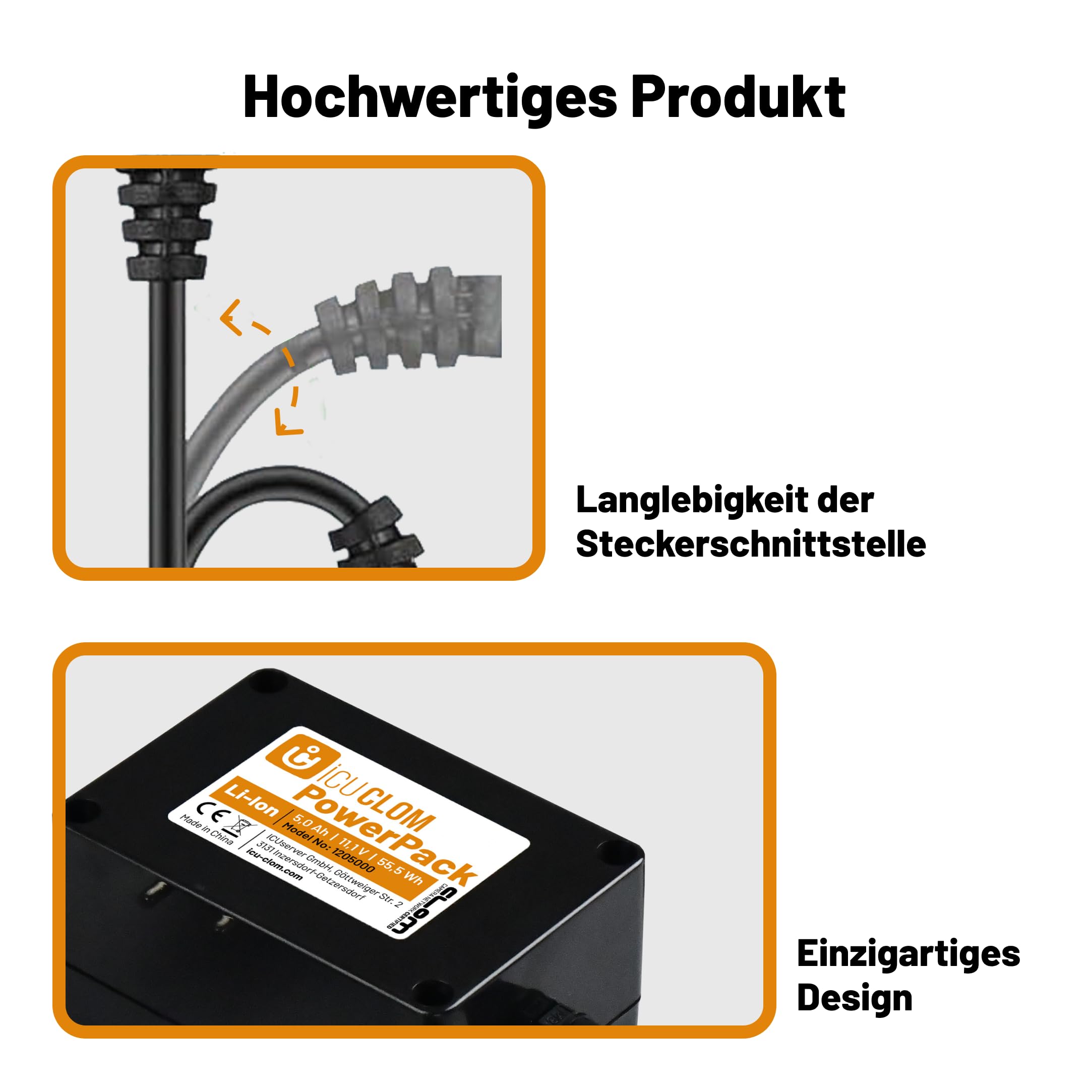 icuserver ICU Powerpack 5.0 Ah - Super Li-Ion Akku, 4-5x Langlebiger, Universal Netzteil, Kompatibel mit Allen Wildkameras mit 12 Volt und DC4017 oder DC5521 Anschluss