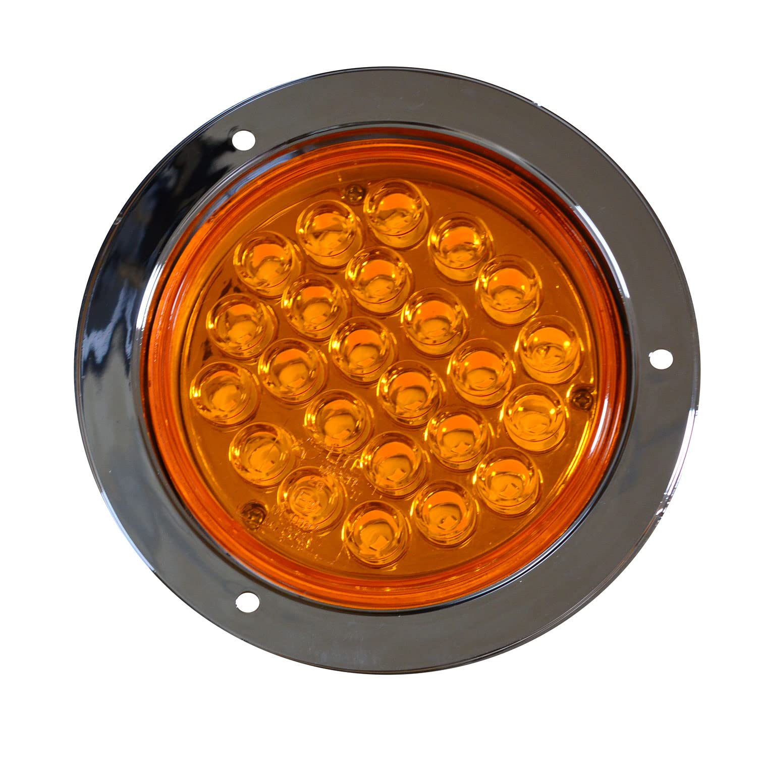 Fanale posteriore da 4 pollici Indicatore laterale e luci di posizione con anello cromato Adatto per camion Kenworth Rimorchi Auto e applicazioni multiple (12v)(cromo, rosso)(dimensione libera)