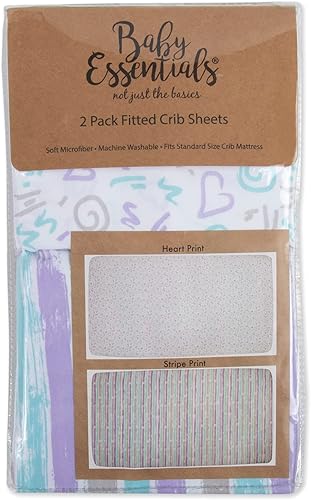 Miniatura 6 de Sábanas ajustables de microfibra estándar para cuna para bebé niña niño y neutro paquete de 2 sábanas para cuna esenciales para cuna sábanas para
