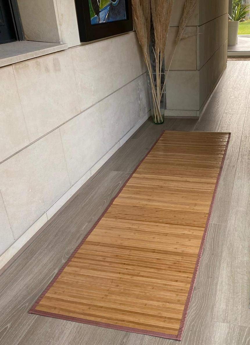TEJIDOS EL MUNDO Alfombra Pasillo BAMBÚ 67x280 cm MARRÓN