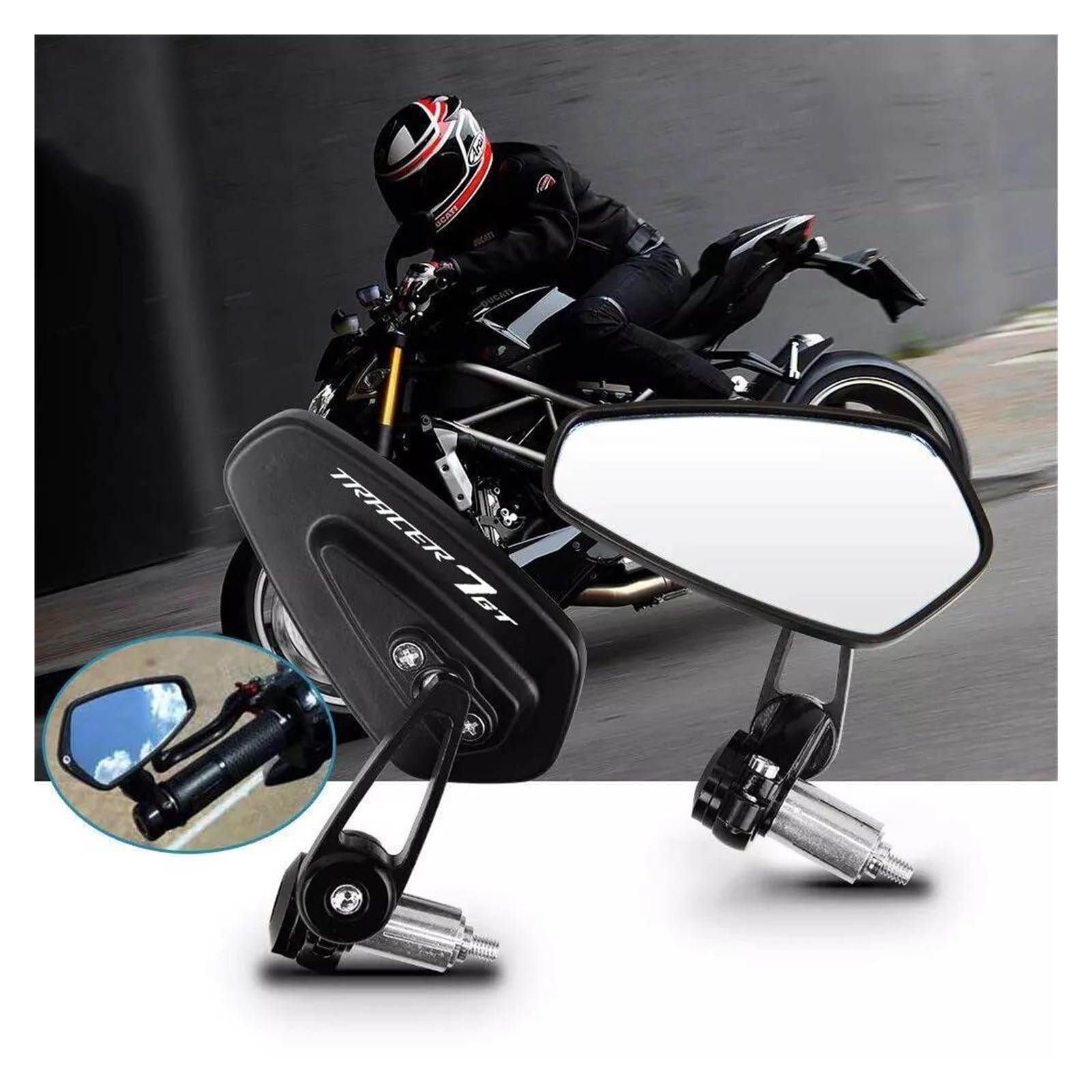 Lusterko Motocyklowe Do YAM&AHA Tracer 900 700 GT Tracer700 Tracer 7 Lusterka Wsteczne 2 Szt. Na Koniec Kierownicy(Blue2)