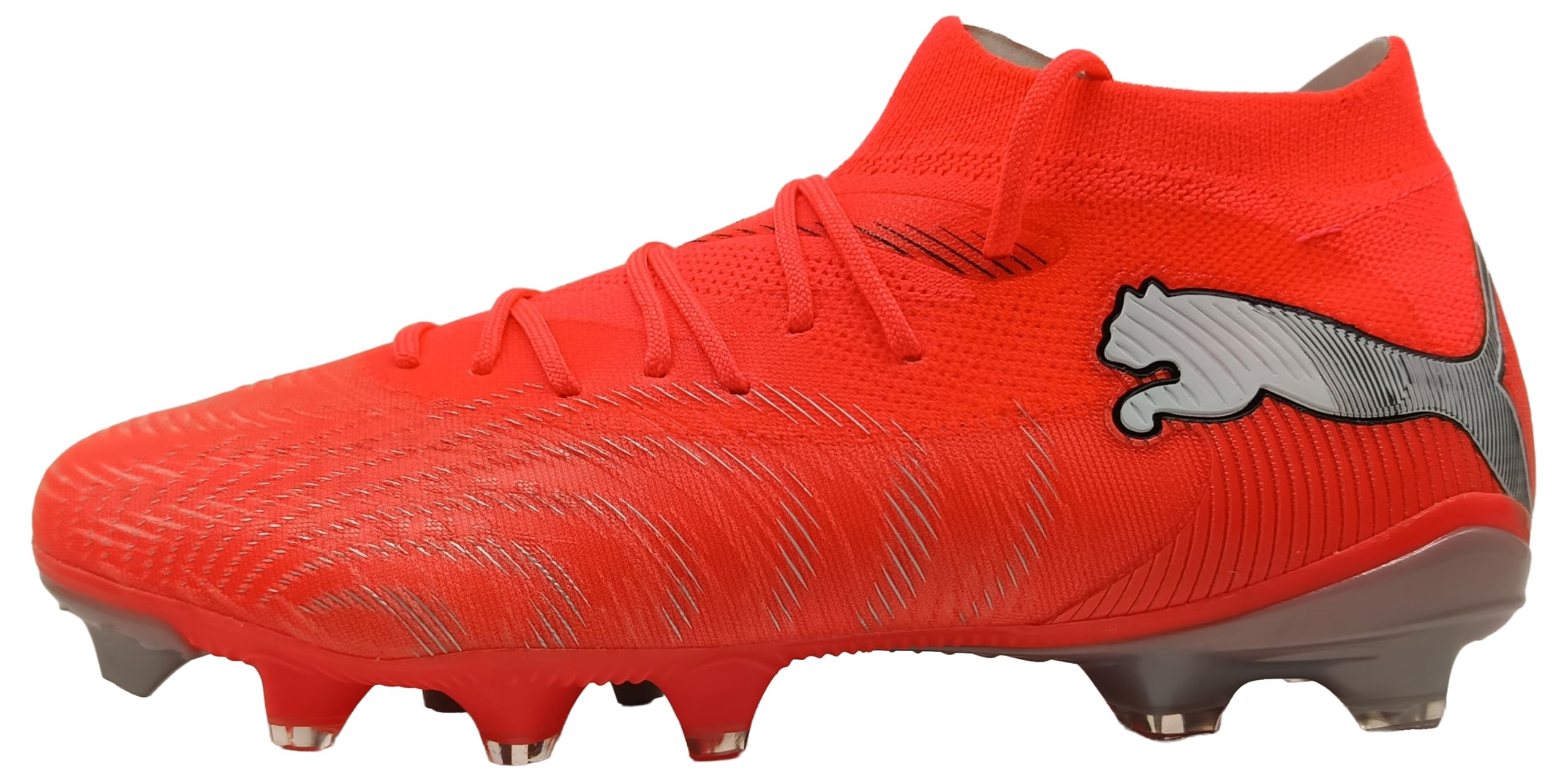 PUMA Women's Future 9 Match Firm Ground/Artifical Ground Football Boots, Glowing Red-PUMA White-PUMA Black-PUMA Silver, 10.5 UK