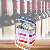 Vista 5 de Bolsa de vino para 4 botellas, aislada y a prueba de fugas, bolsa de vino para botella de vino, bolsa térmica aislada para viajes, picnic, playa