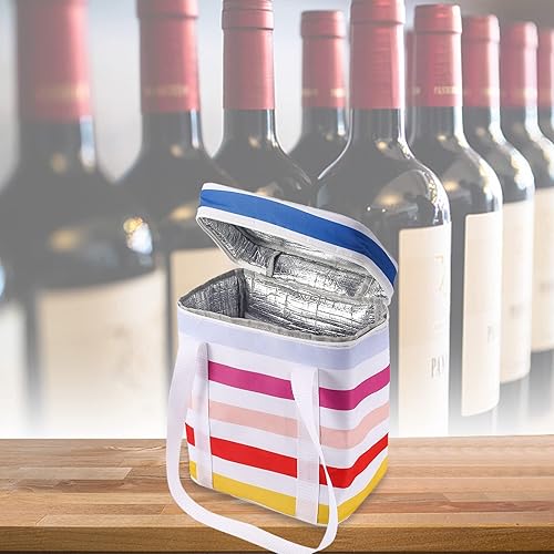 Miniatura 5 de Bolsa de vino para 4 botellas, aislada y a prueba de fugas, bolsa de vino para botella de vino, bolsa térmica aislada para viajes, picnic, playa,