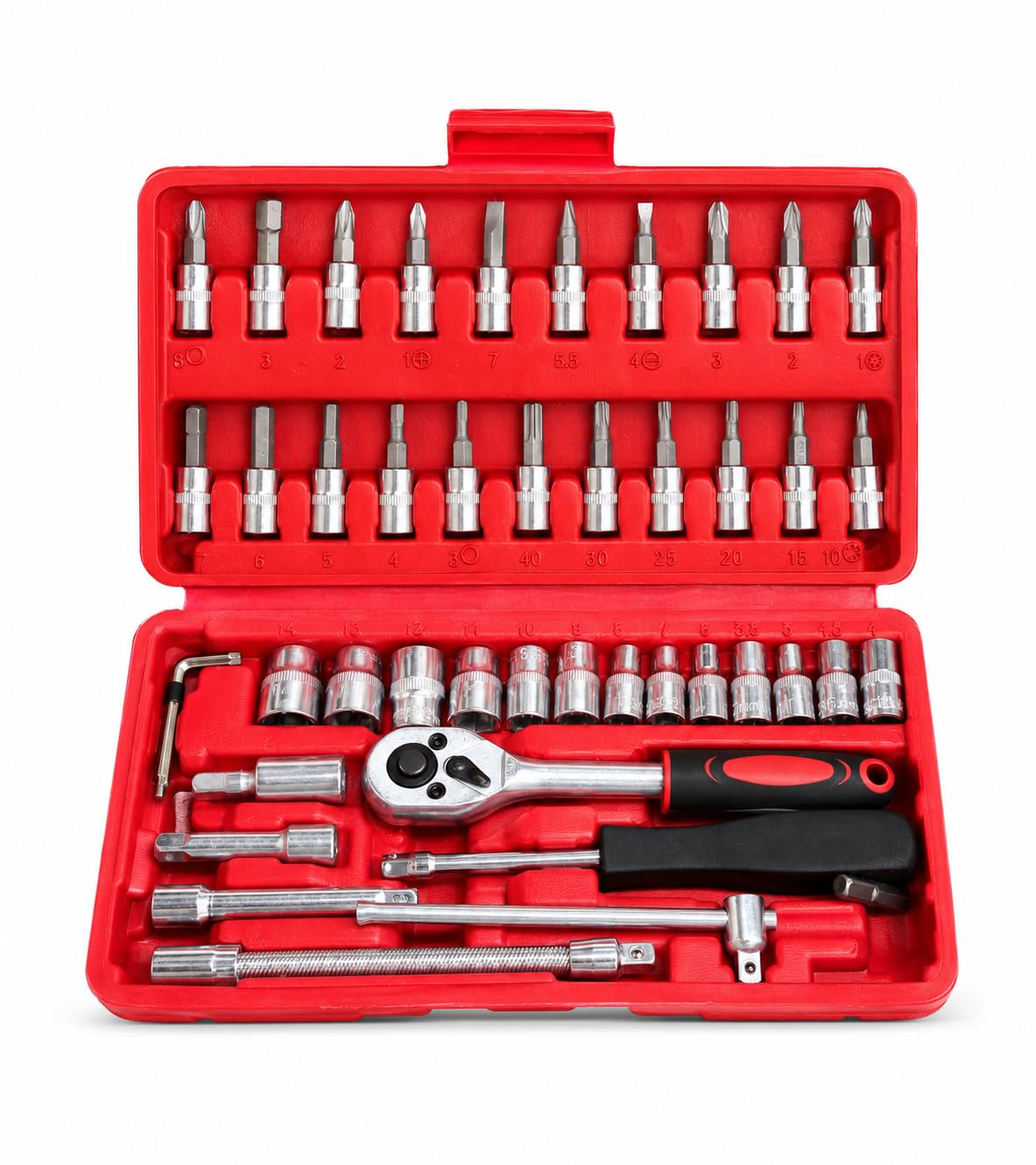 FOAMORA 46-in-1 Screwdriver & Socket Set with Ratchet Wrench | Multipurpose Repair Tool Kit for Bike, Car, Furniture, Electronics, Home DIY & Garage-picture-16