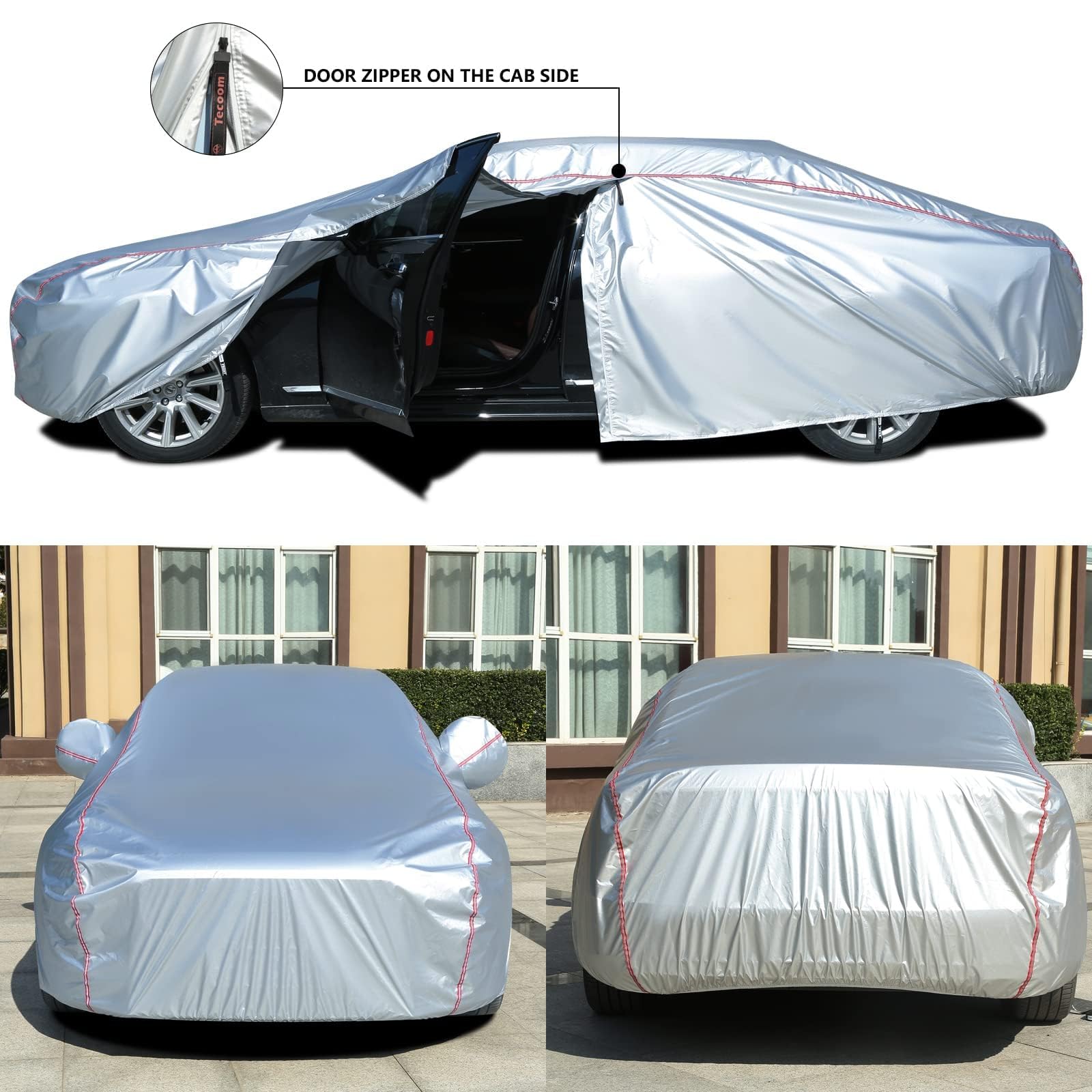 Tecoom Car Cover Waterproof All Weather Fit For Tesla Model 3 Toyota Corolla 2000-2023 Honda Civic 1991-2023 Kia — view 2