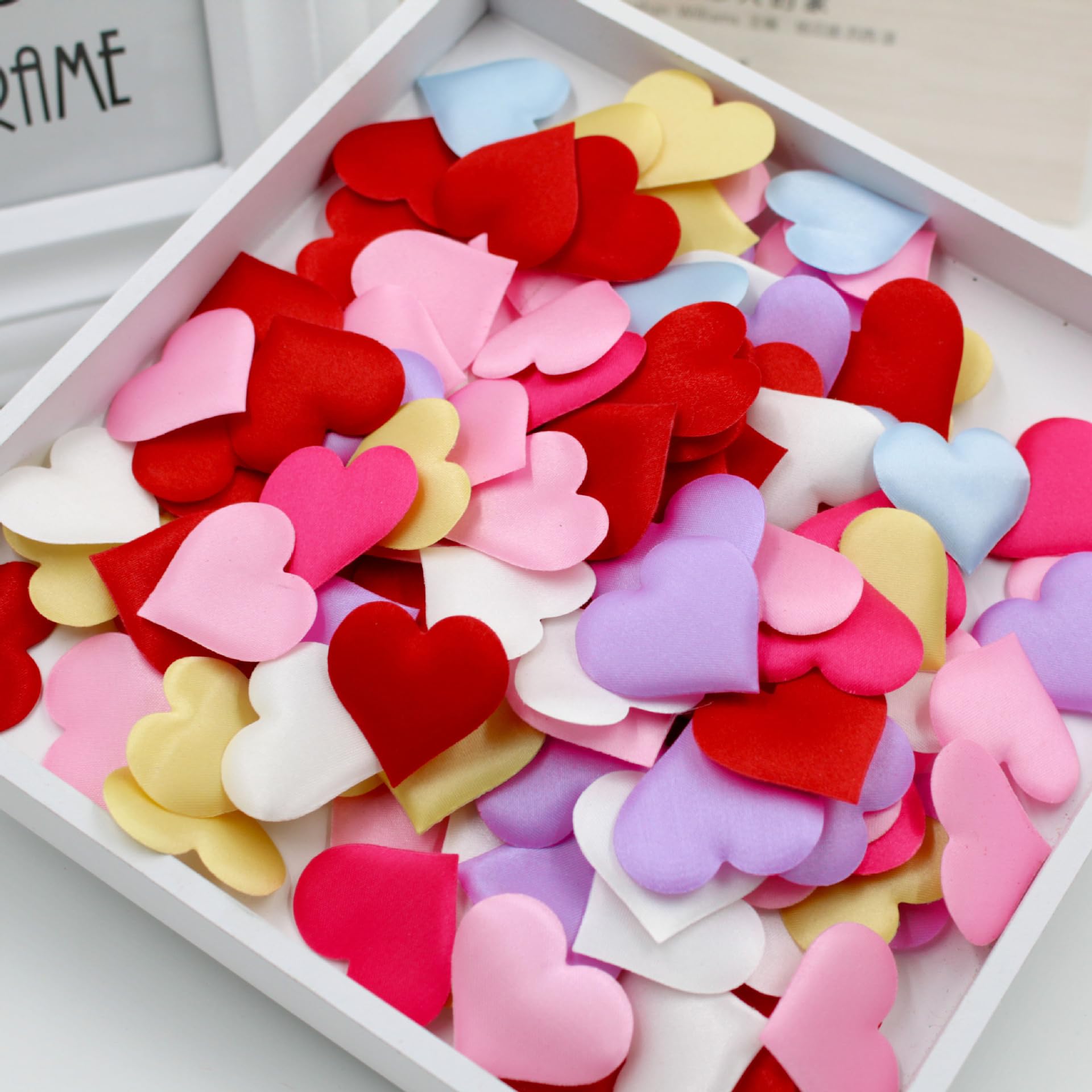 BESTOYARD Hart confetti stof 3D tafel confetti hart versiering strooidecoratie bruiloft tafel decoratie 3cm 600 stuks (rood