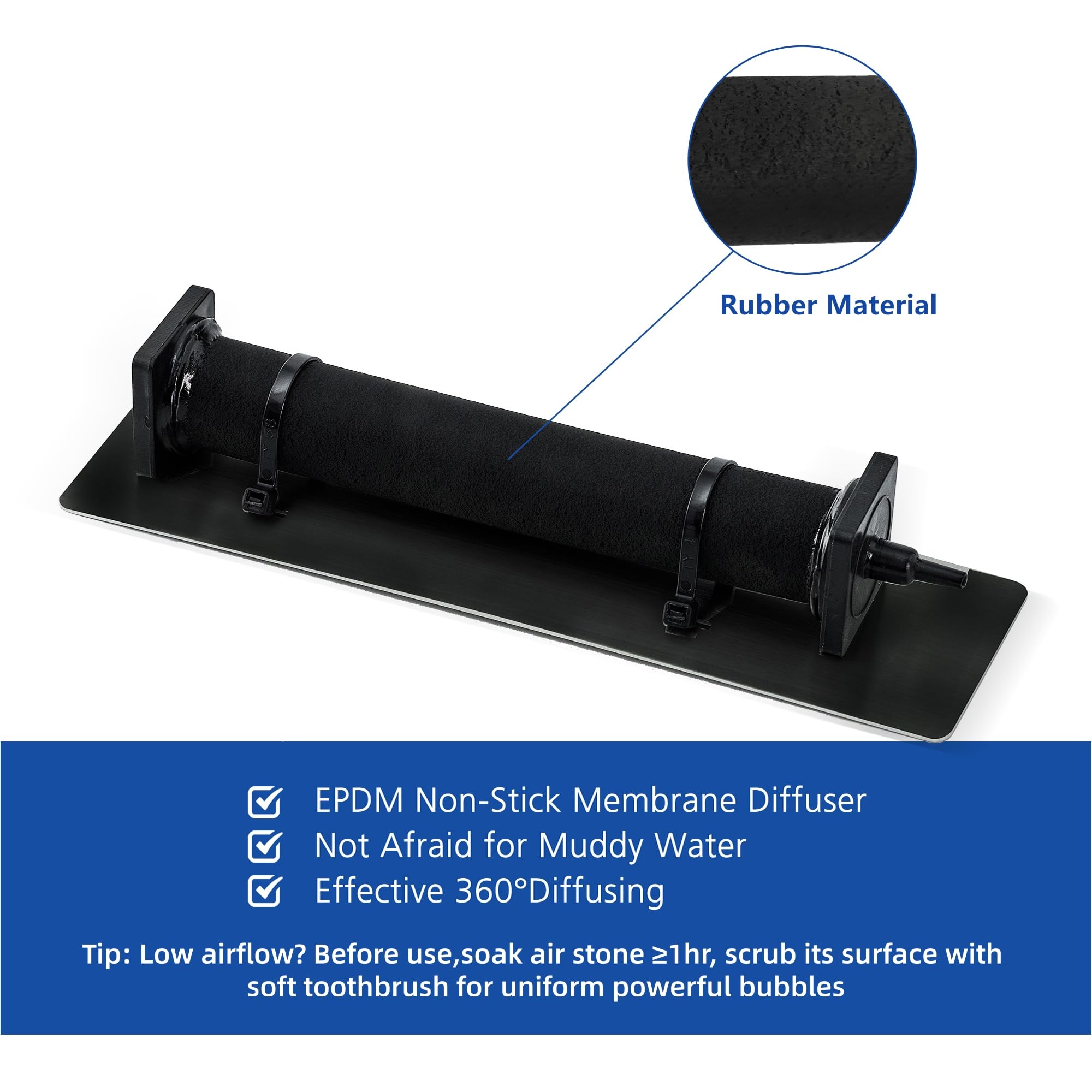 Luckerain Kit de aireador y aireación de estanque, kit de bomba de aire séptica para estanque de agua y jardín, para sistema de aireación de estanque todo en uno de hasta 8000 galones, línea de aire