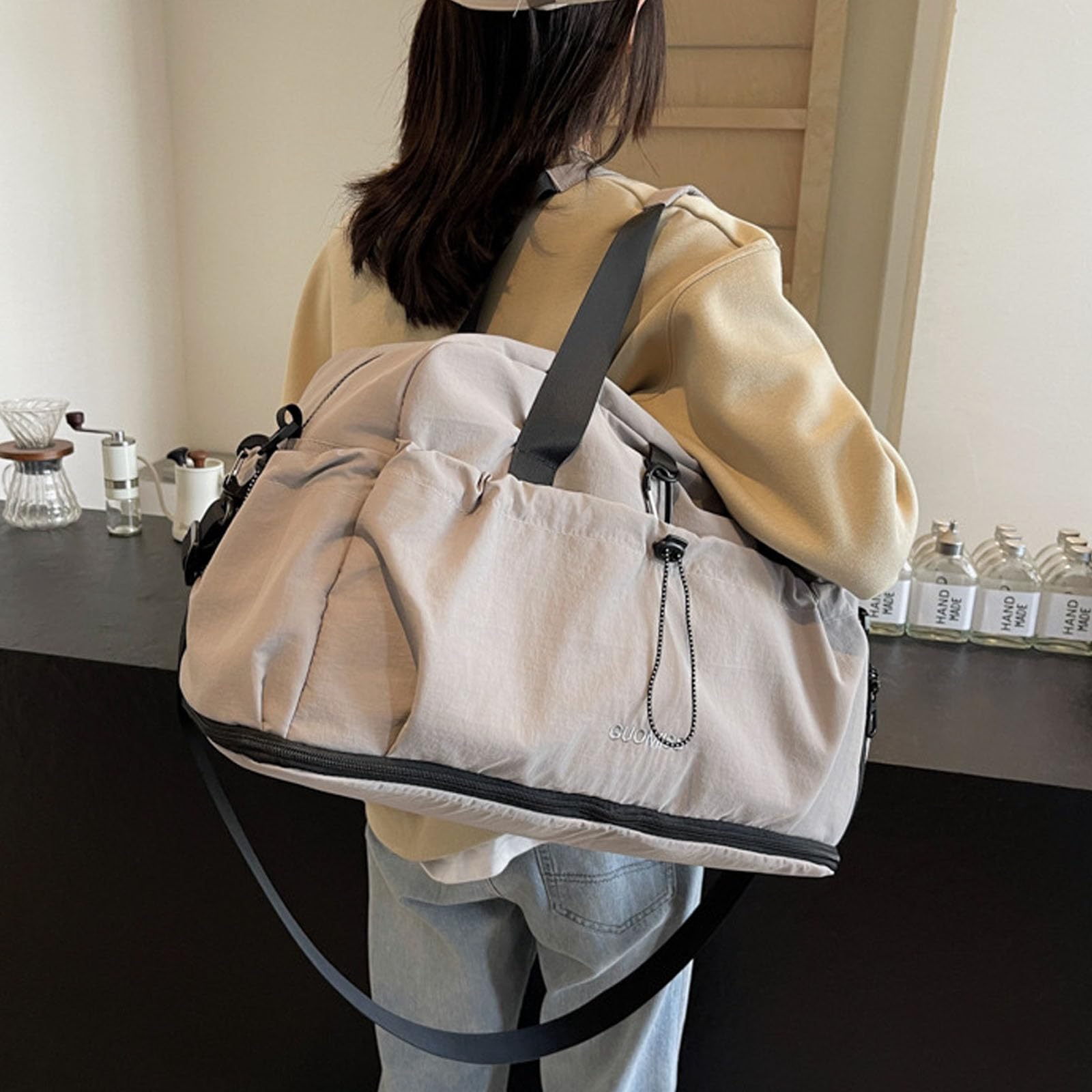Bolsa de Gimnasio ergonómica Impermeable con Compartimento extraíble para Almacenamiento húmedo, Bolsas de Viaje de diseño Plegable para Actividades Aire, Bolsa Impermeable para Engranajes