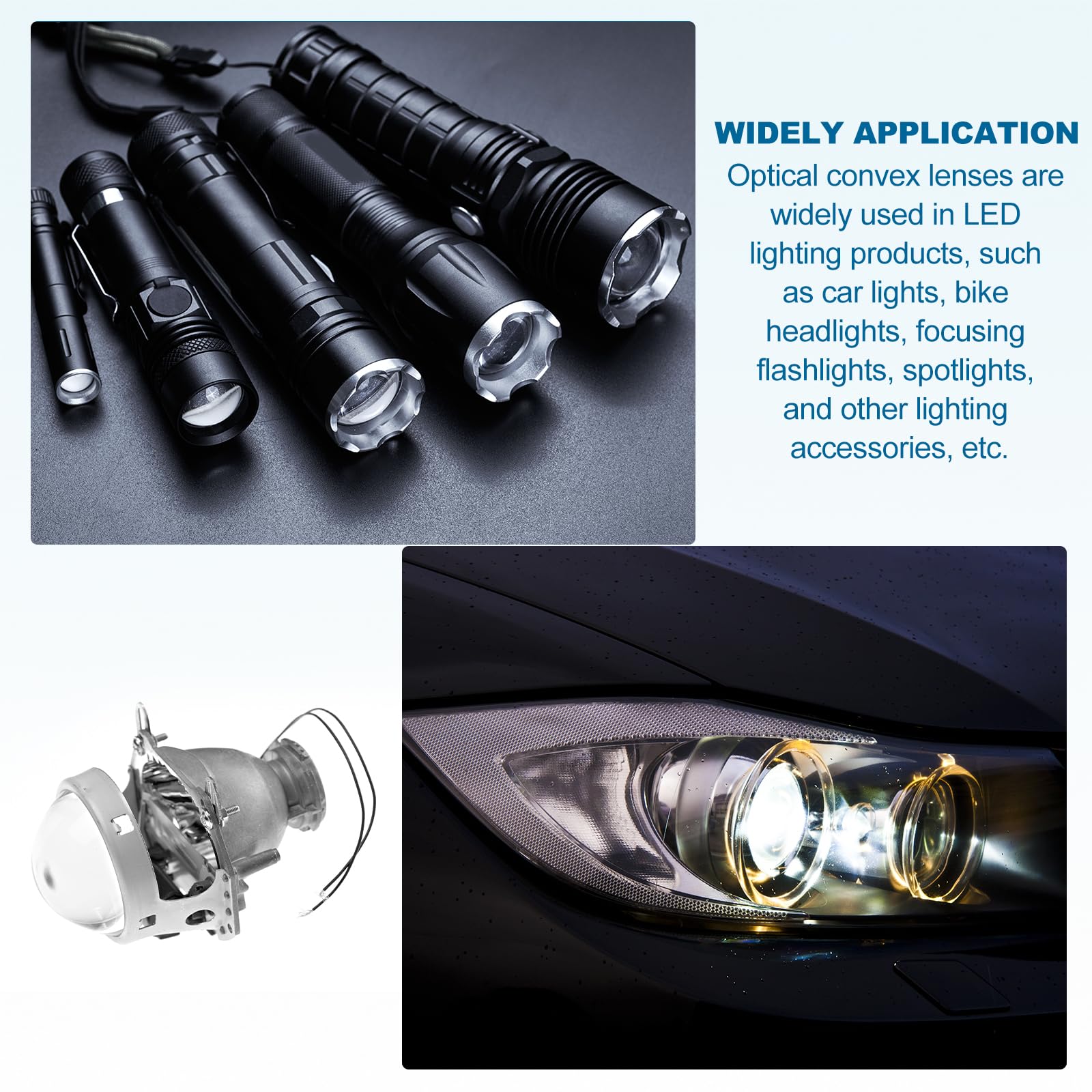 PATIKIL Diametro 20mm Lente Convessa Piatta, 15 Pz Altezza 7.5mm PMMA Acrilico LED Ottica Lente Convessa Condensatore con Bordo per Torcia Auto Bicicletta Faretto Proiettore, Trasparente
