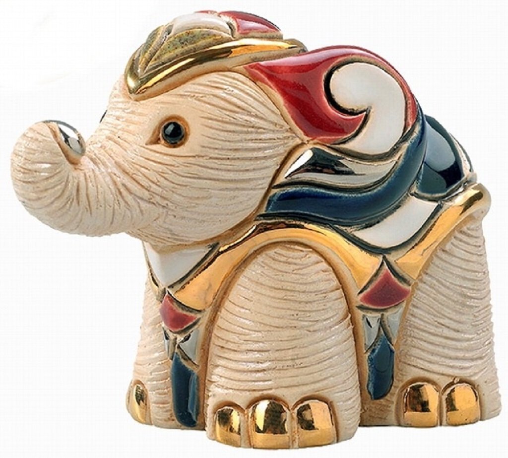 Amazon.co.jp: リンコナダ ゾウ(白) 子供 F331 陶器 動物 置物 ゾウ 象