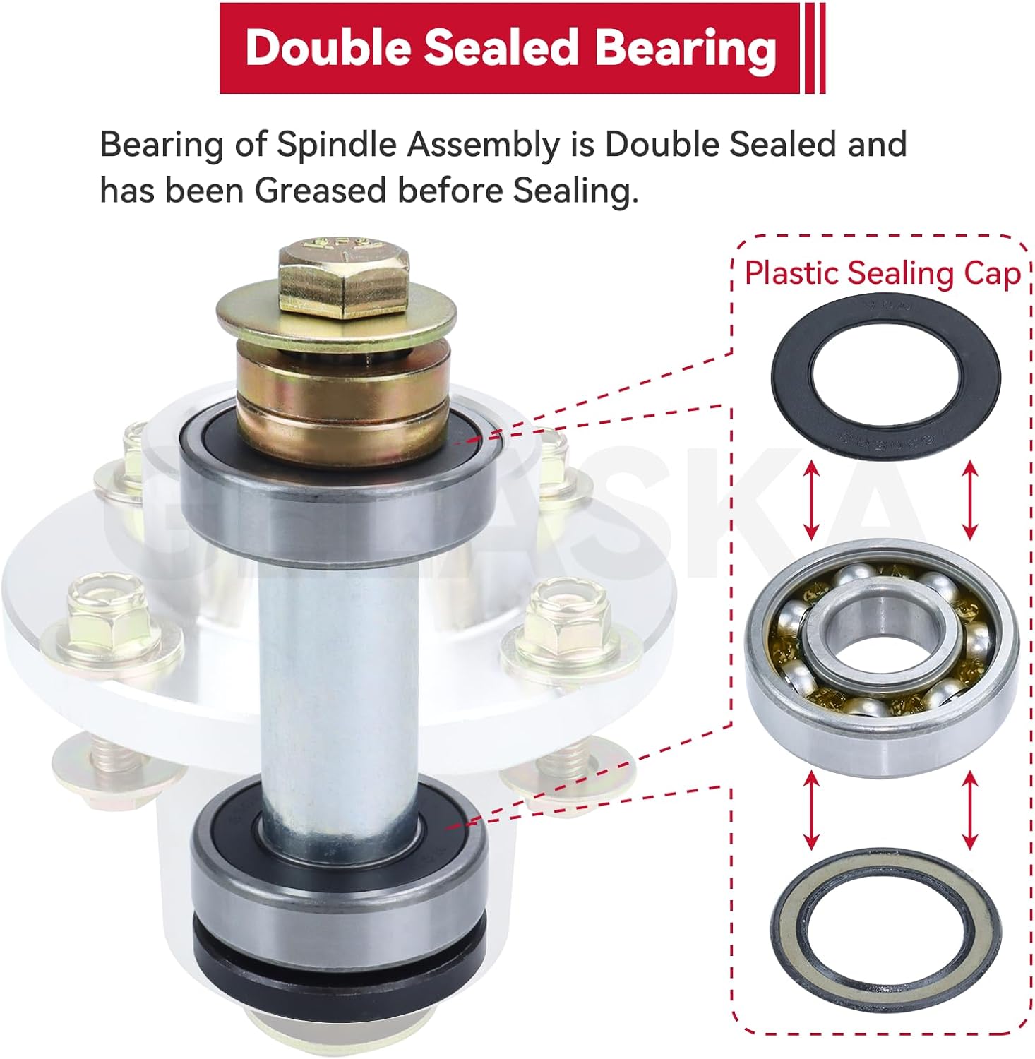 GELASKA 3 Pack 783506 Spindle Assembly Replaces Hustler 783506, 795757 for Hustler FasTrak 42" FasTrak 44'', FasTrak 48", Mini Z 36", Mini Z 42", Mini Z 44'', Mini Z 52'', TrimStar 36" 48" 52" Mowers
