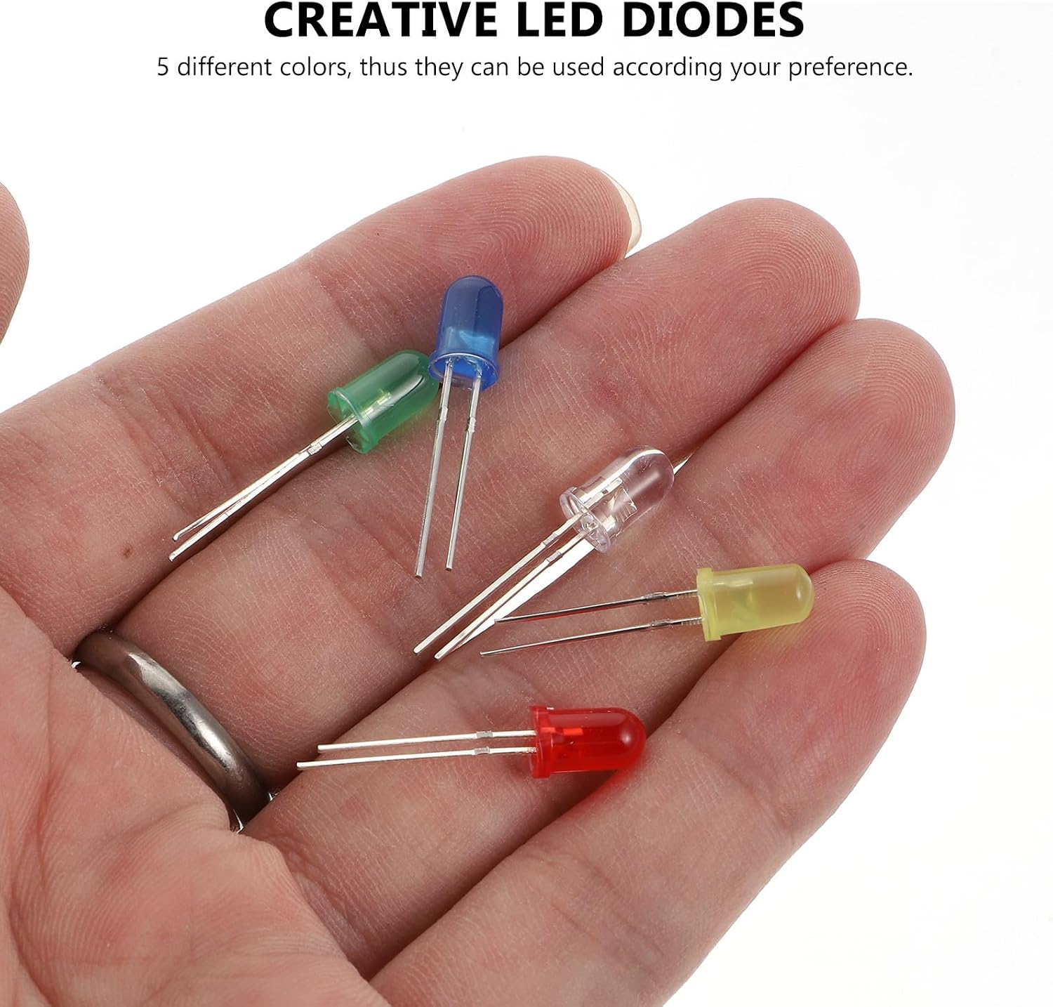 GANAZONO 500 Pcs LED Light Beads Kit with Creative LED Diodes, Simple to Use and Lightweight Plastic Lamp Accessories for Electrical Experiments and DIY Projects