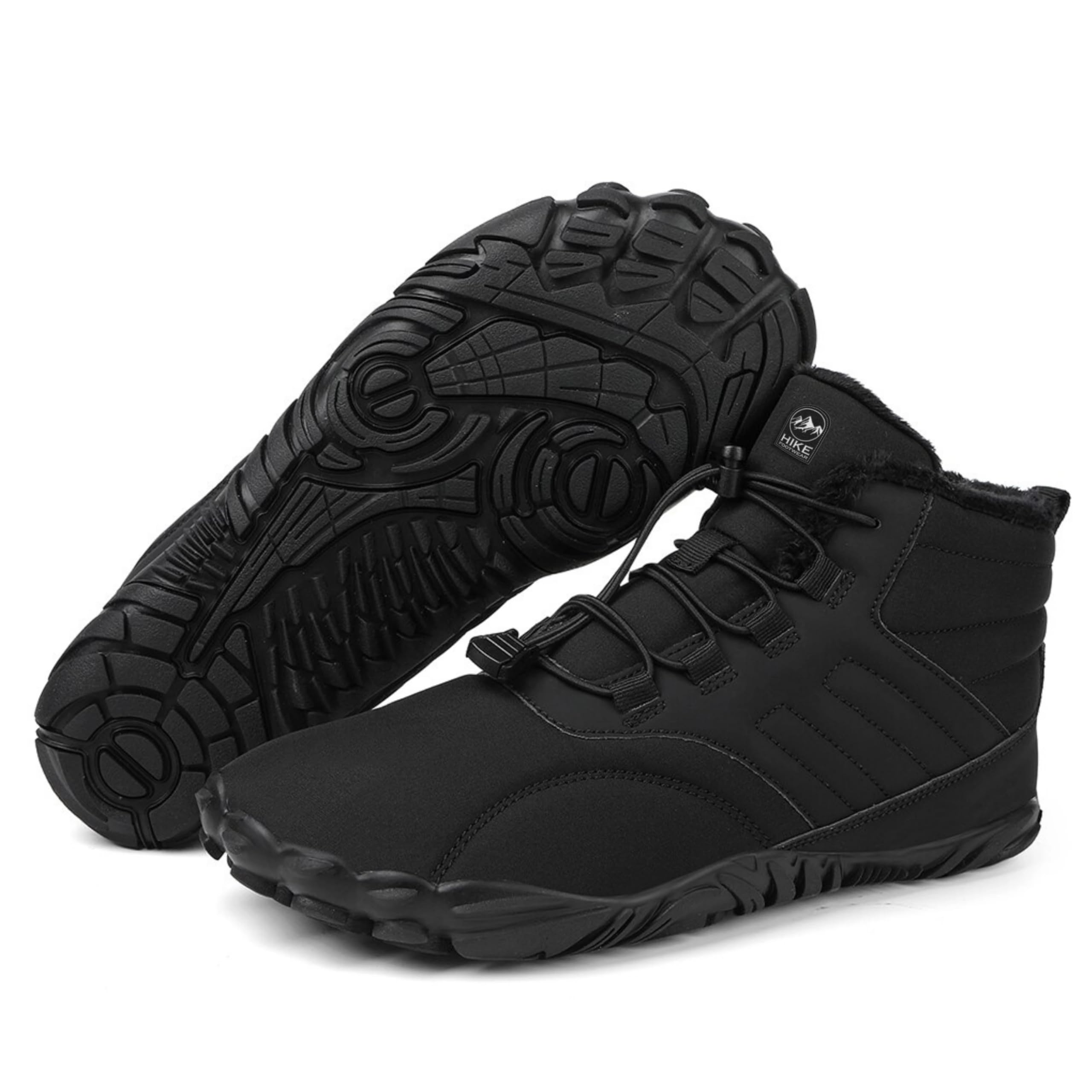 Hike Footwear Caspar Pro HF - Non-Slip and Comfortable Winter Barefoot Shoes Provide Warmth and Support, Walking Boots for Women Men Unisex Black