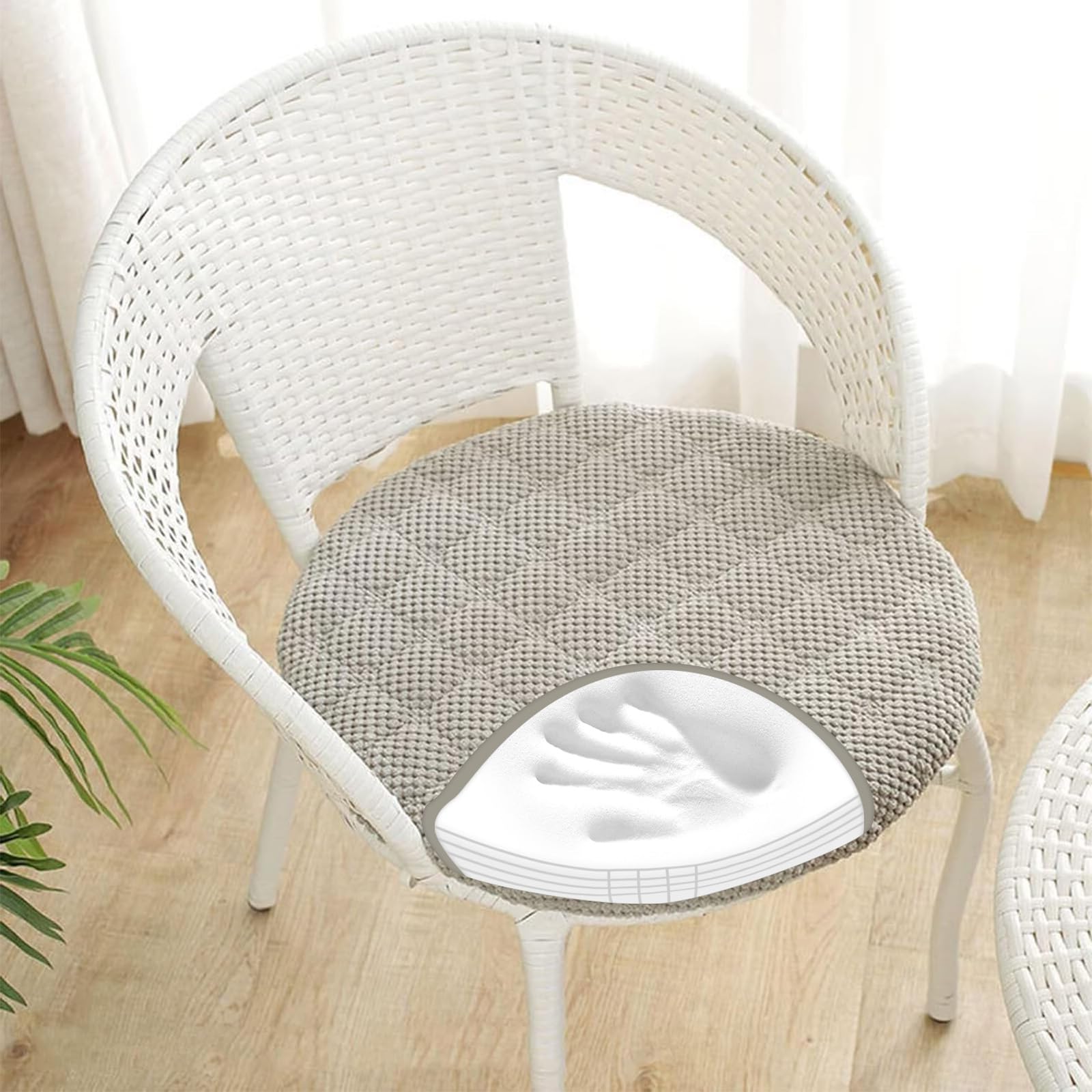 Cojines redondos para silla juego de 6 piezas lavables con base antideslizante para comedor