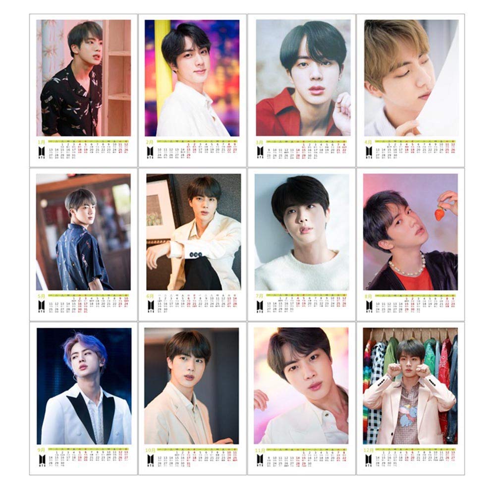 Chutoral Kpop BTS Desk Calendar, Bangtan Boys 2020& 2021 Jungkook, Jimin, V, Suga, Jin, J-Hope, Rap Monster Table Calenda...
