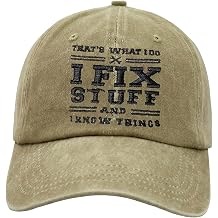 Funny I Fix Stuff I Know Things Baseball Cap, Gift for Dad Handyman Gear Head Tech Lover Birthday Anniversary