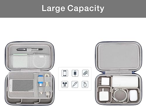 Miniatura 2 de MOSISO Funda organizadora electrónica de viaje compatible con adaptador de corriente MacBook, compatible con Magic Mouse y lápiz, tarjeta SD, disco