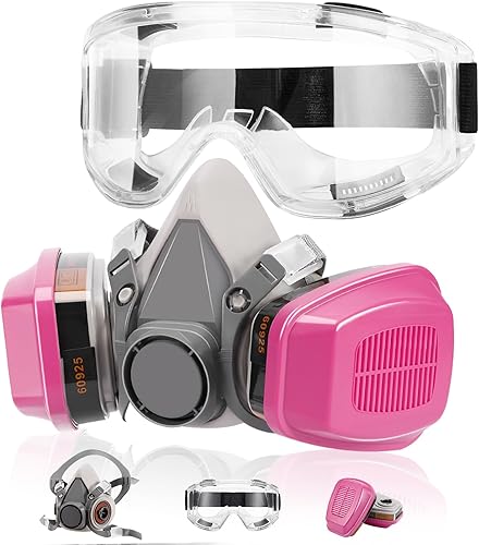 Panbear Respirador químico activo de gases de carbono - para vapor, pintura, polvo, formaldehído, lijado, pulido, pulverización, pulido a máquina