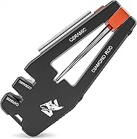 Vista 1 de ODENWOLF Blade Professor - Afilador de cuchillos de bolsillo, herramienta de mano portátil 7 en 1 con varillas de cerámica de tungsteno y diamante