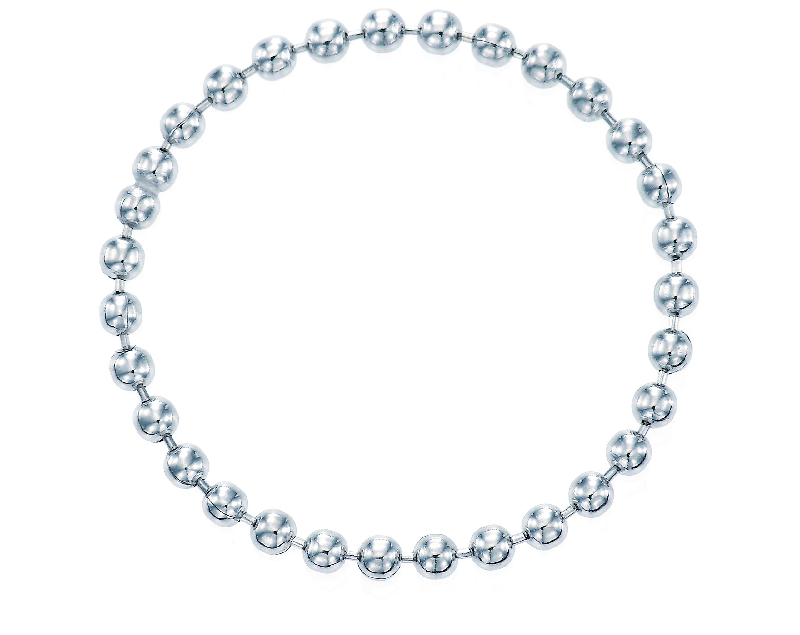 925 Sterling Silver 1.5mm Bead Ball Chain Ring without Connector Clasp for Women and Gifts