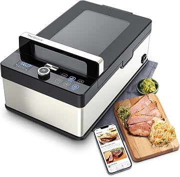 آلة Vesta Precision Sous Vide، بدون ماء وبدون أكياس مع حاوية سعة 8.6 لتر، طباخ Sous Vide الكل في واحد للتتبيل، Sous Vide & Sear، مسبار طعام مدمج، التحكم في التطبيق مع الوصفات/المؤقت/الإشعار