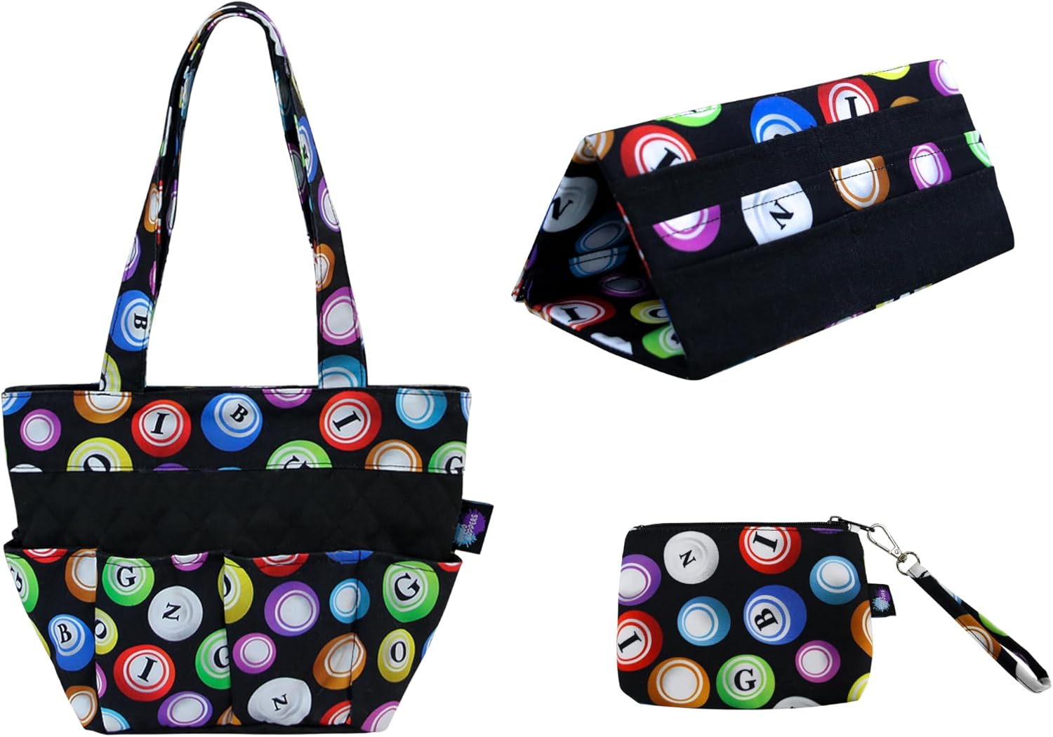 3 Set for Bingo Lovers! Dauber Bag with 8 Pockets, Pull Tab