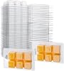Aselected Wax Melt Molds 100 Pcs 6 Cavity Resuable Clear Plastic Clamshell Mould Cube Tray for Candle Making and Soap Wax Melts BoxesSquare Shape