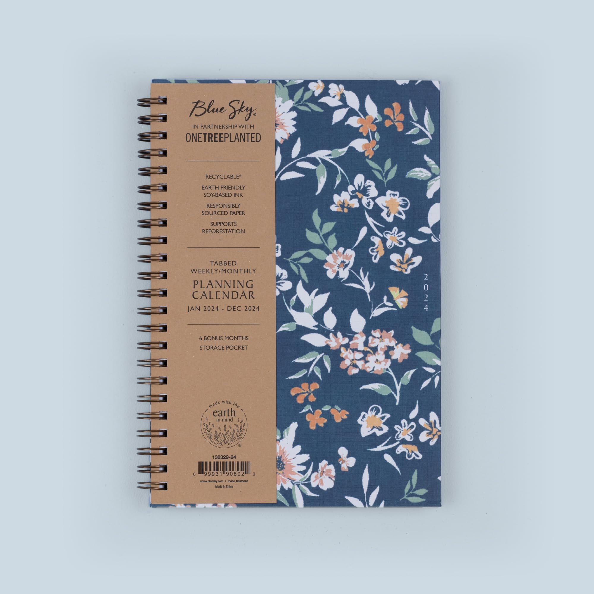 Amazon.com : Blue Sky Sustainability 2024 Weekly and Monthly Planner,  January - December, 5" x 8", Reinforced Paper Cover, Wirebound, Effie  (138329-24) : Office Products