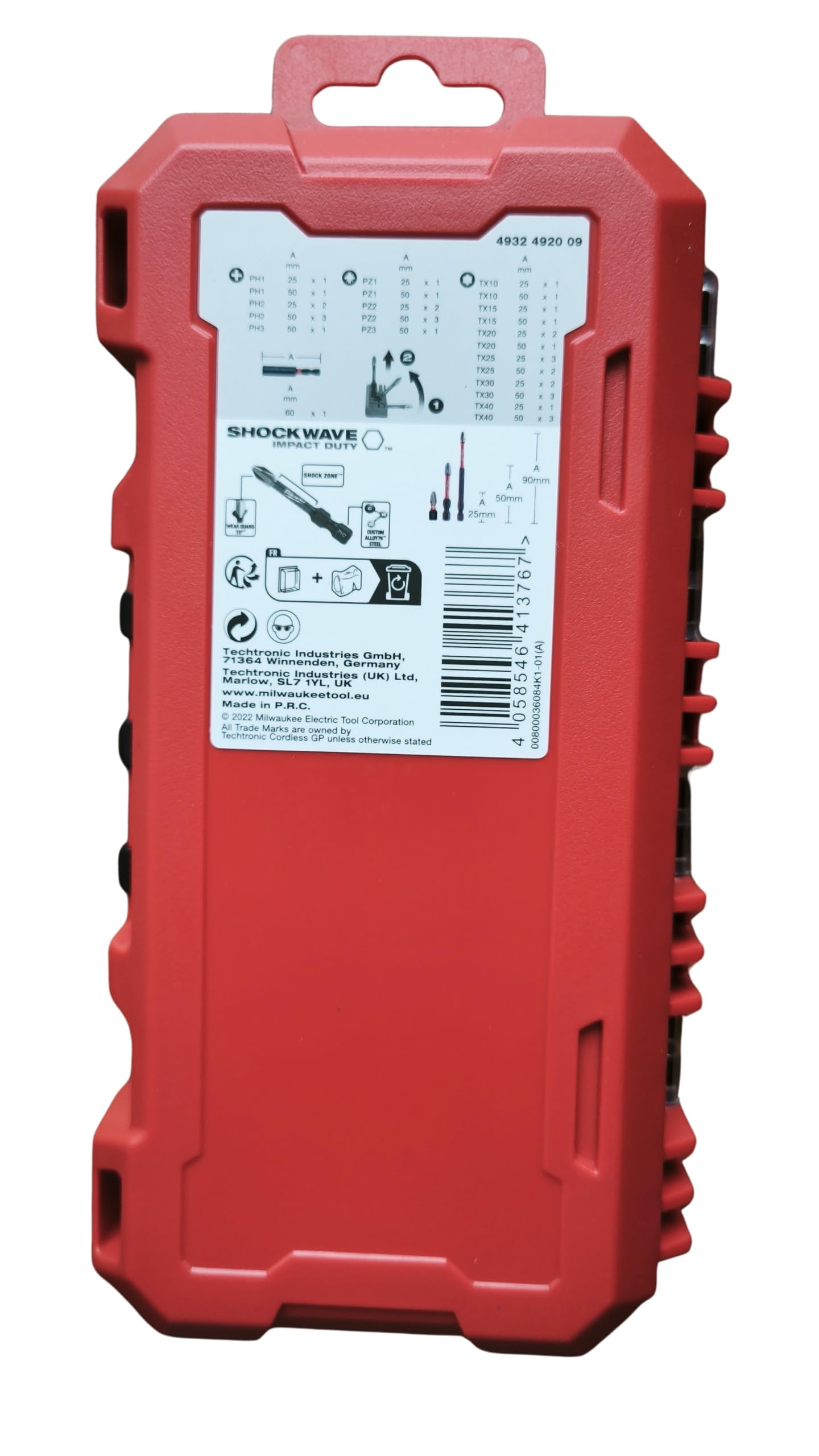 Milwaukee 4932492009 Shockwave Bit Set 38-teilig Neue Box, confezione assortita