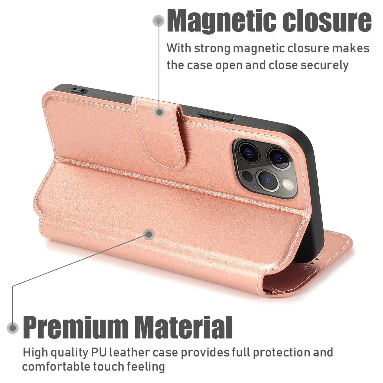 QLTYPRI Custodia A Portafoglio Per IPhone 12 Pro Max, In Pelle PU