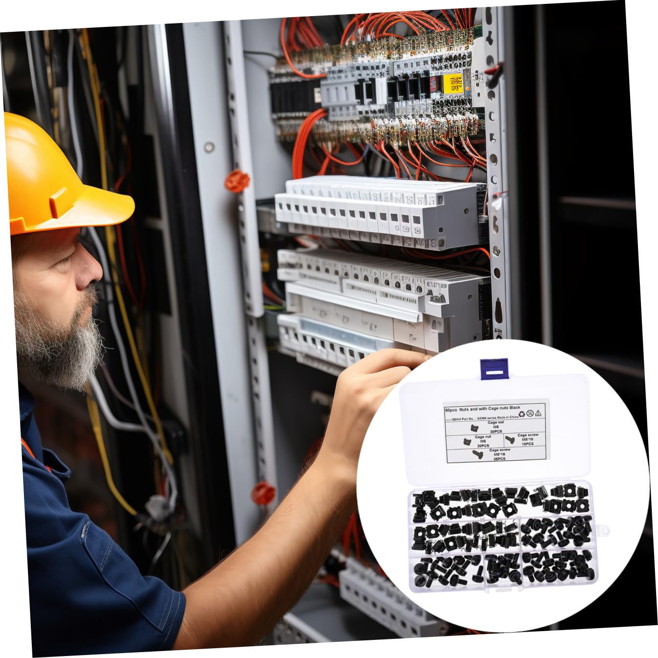 ULTECHNOVO 50stücke Käfigmutter Aus Kohlenstoffstahl Für Rack-montage Einsteckmutter Vierkantmutter Schwimmmutter Mit Schrauben Für Servergehäuse Und Av-geräte