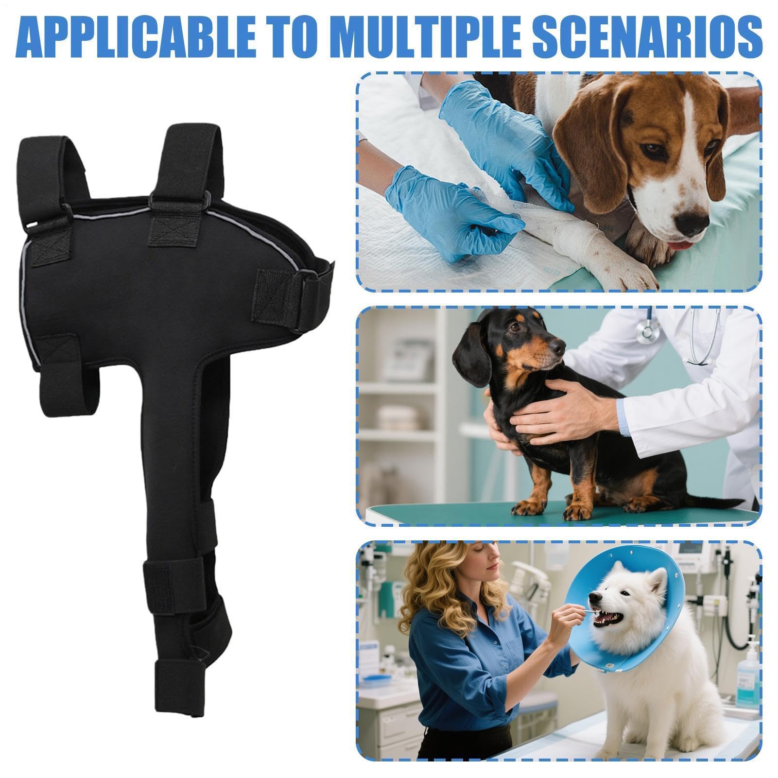 Verstellbare Kompressionsbandage mit Heizung, Hunde-Schulterstützgeschirr, atmungsaktiv, warmer Schulterschutz für ältere behinderte Hunde und zur Erholung der postoperativen Mobilität