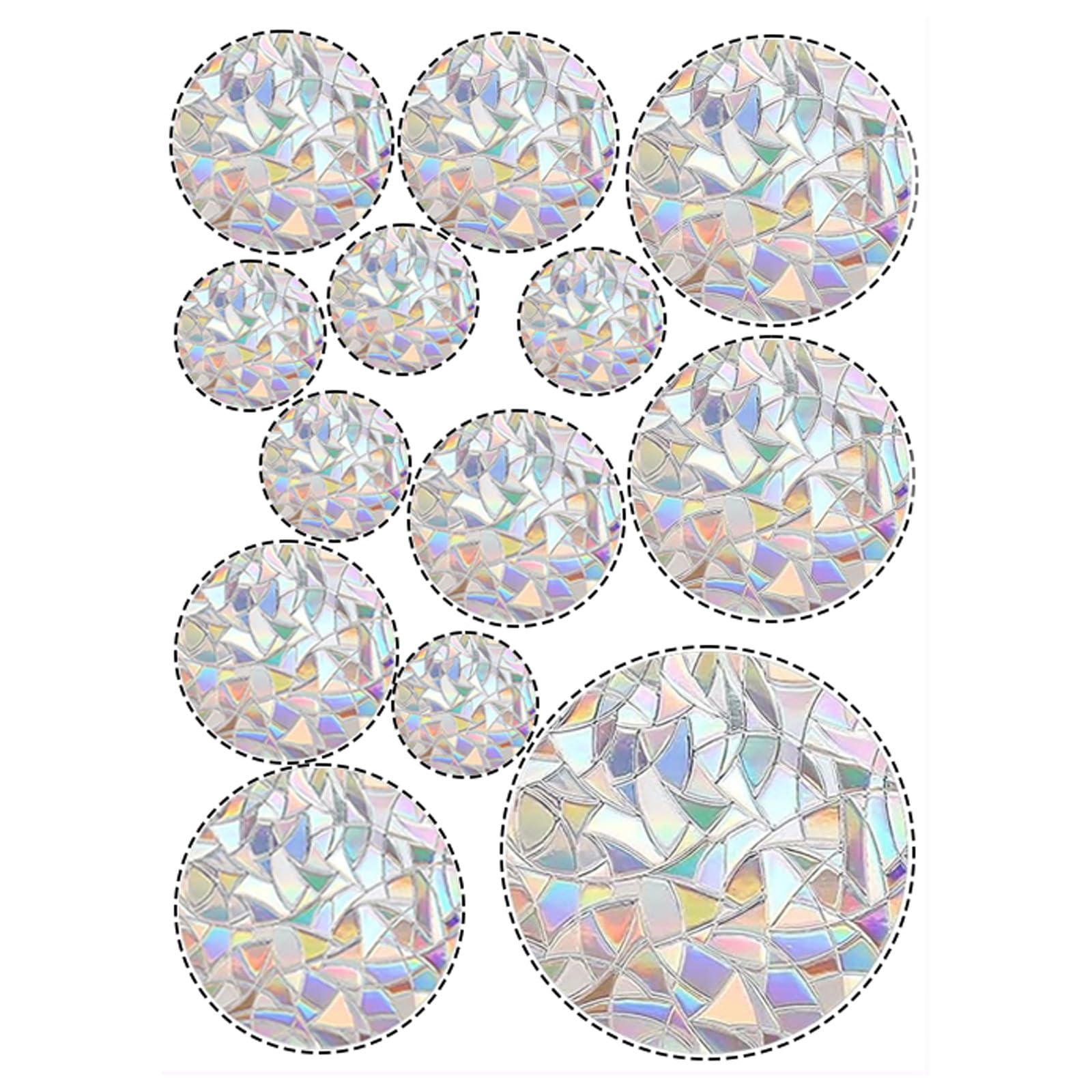 Lot De 39 Autocollants De Fenêtre Prism En PVC - Anti-collision - Protection Contre Les Oiseaux - Arc-en-ciel - Forme Circulaire - Attrape-soleil - Décoration Pour Arrêter Les Oiseaux - Fenêtre De