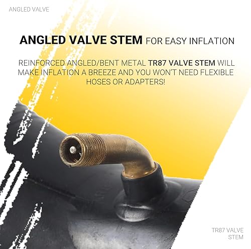 Miniatura 4 de AR-Pro - Tubo interior de repuesto resistente con válvula recta TR-13 (2 unidades) para carretillas, podadora, carrito del mandado y más