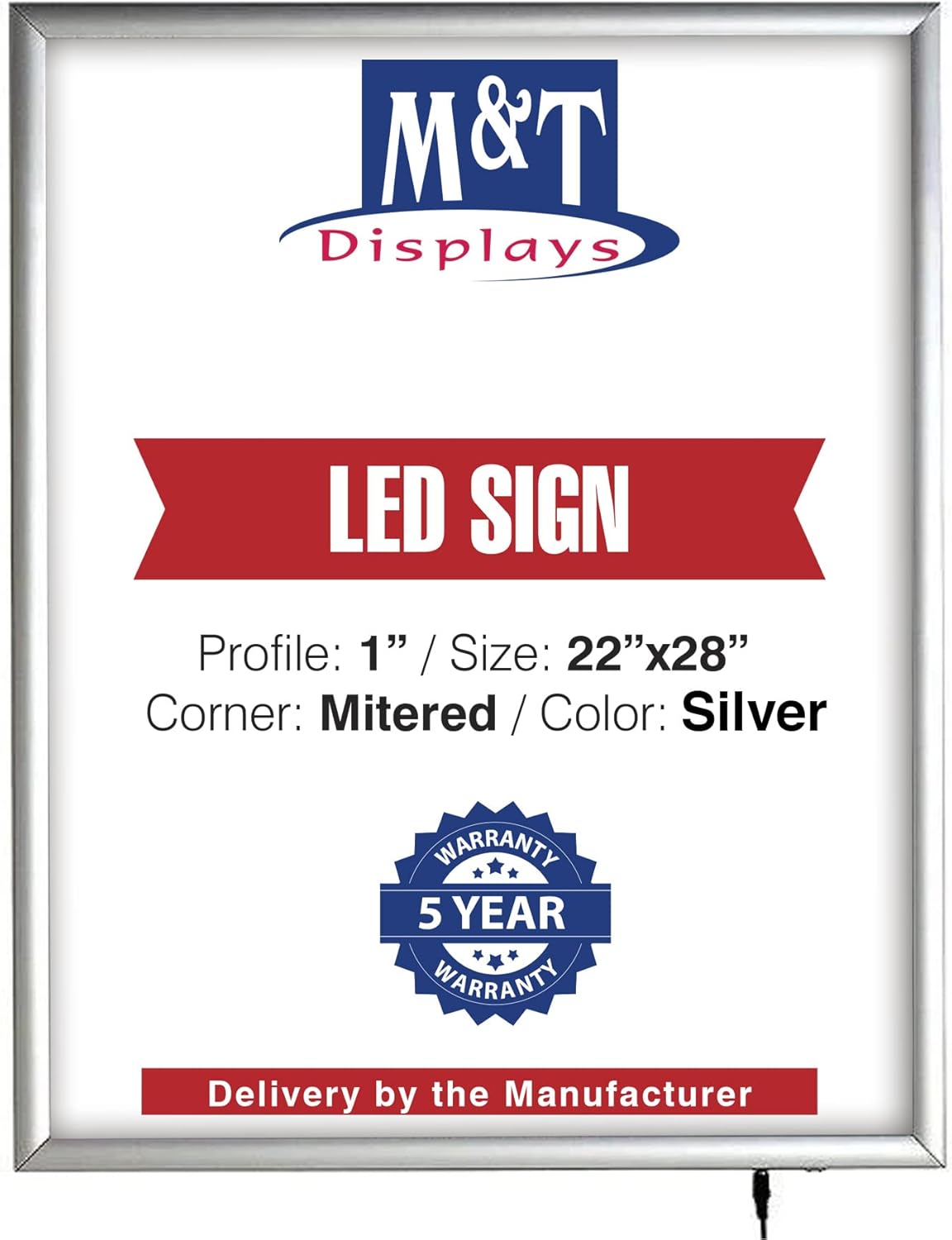 M&T Displays Smart LEDBox LED Backlit Poster Frame 22x28