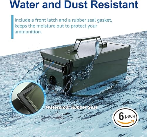 Miniatura 39 de HARDROCK Lata de munición de metal, caja de munición Verde negruzco